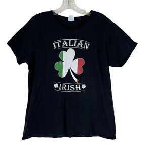 Port & Company Tshirt Italian Irish Womens XL Black Short Sleeves